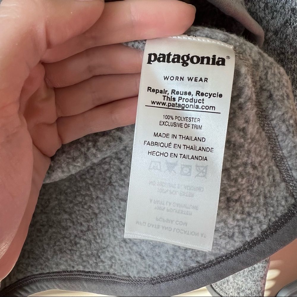 Patagonia Women’s Gray Better Sweater Quarter Zip Pullover Small - Picture 6 of 8